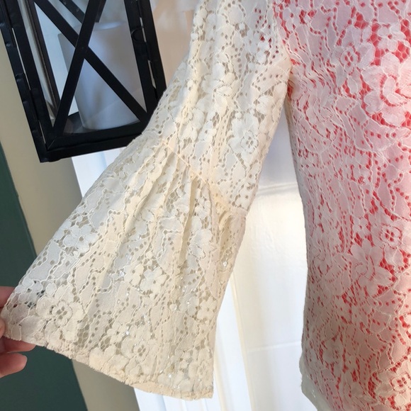 🌺Hope’s Laced with Love coral/cream top🌺 - Picture 3 of 7